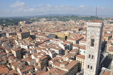 Fototapeta na wymiar Tower in Florence, the view from the Cathedral