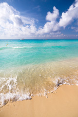 Caribbean beach in Playacar of Mexico