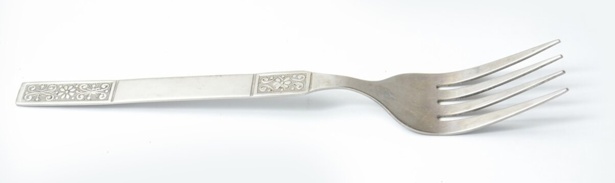 Silver Fork with white background