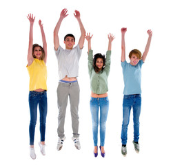 Obraz premium group of teenagers jumping