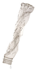 Twisted bottle and the last water drop