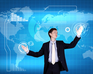Business person and technology related background