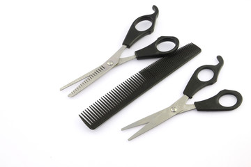 Hair cutting shears and comb
