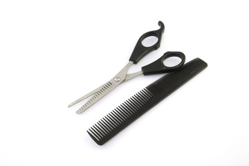 Hair cutting shears and comb