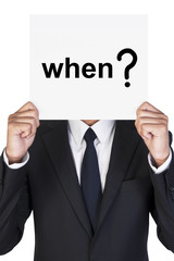 Businessman holding paper