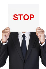 Businessman holding paper