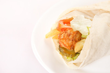 tortilla with meat and vegetables