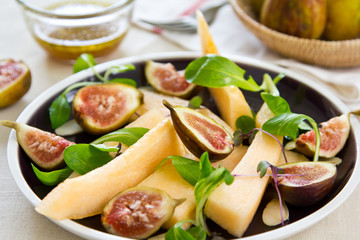 Fig and Melon with almond salad