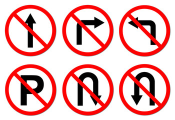 6 Do not do on red circle traffic sign