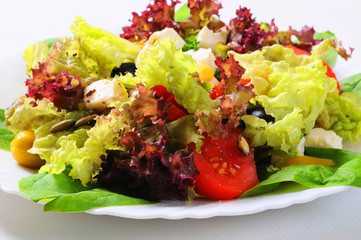 Vegetable salad with cheese