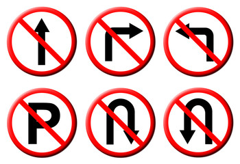 6 Do not do on red circle traffic sign
