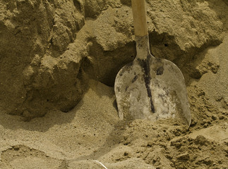 Shovel in the sand