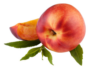 nectarine isolated on white, clipping path included.