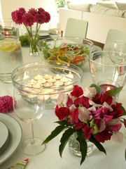 Candles on a party table