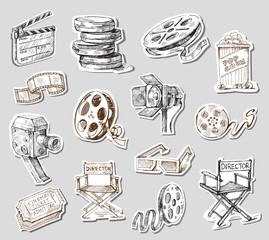 Obraz premium movie camera-hand drawn