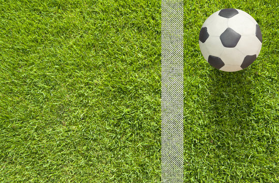 Plasticine Football on grass background