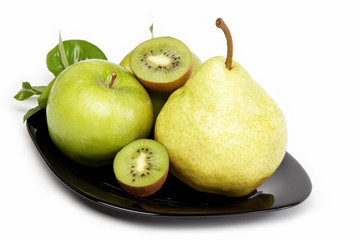 Fresh fruits isolated on a white background.