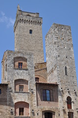Fototapeta na wymiar Stone wall of San Gimignano in Tuscany Italy