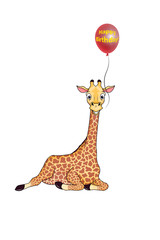 Giraffe Happy Birthday Grußkarte