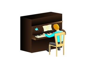 Playing the piano