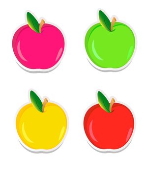 Colorful apple stickers