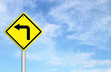 Road Sign - Left Turn Warning