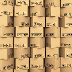 Cardboard boxes on white background 3d illustration © tigger11th