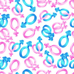 Obraz premium Seamless male and female symbols.