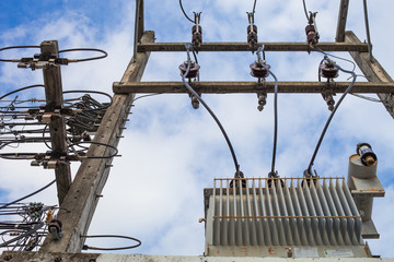 electric pole with wires