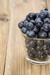 Fresh Blueberries in a glass