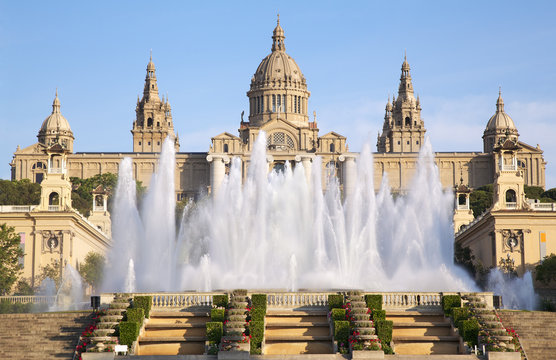 Museu Nacional d'Art and Magic Fountain, Barcelona, Spain