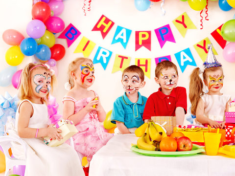 Children happy birthday party .
