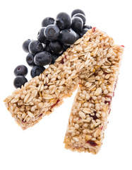 Granola Bars with Blueberries - isolated
