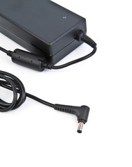Laptop AC adapter isolated on white