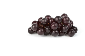 Wet grapes isolated on white