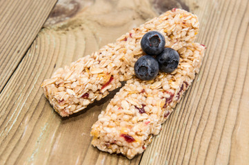Muesli Bars with fresh Blueberries