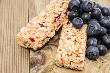 Muesli Bars with fresh Blueberries