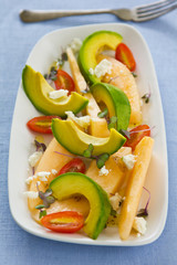 Avocado,Melon and Goat cheese  salad