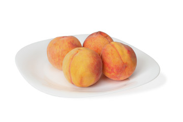 peaches on the plate
