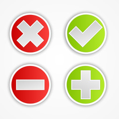 Obraz premium Satin web 2.0 button validation icons.