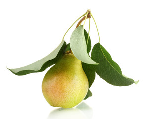 Juicy flavorful pear isolated on white © Africa Studio