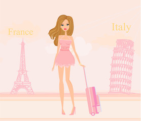 beautiful women Shopping in France and Italy