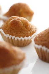 Banana cupcake isolated in white background