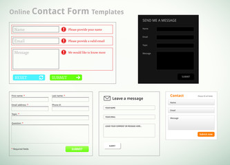 Fototapeta na wymiar Contact form templates and scribbles