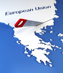 Obraz premium Greece secession from European Union