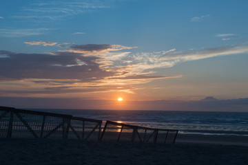 Obraz premium Sunset on a Belgian coastline