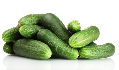fresh cucumbers isolated on white