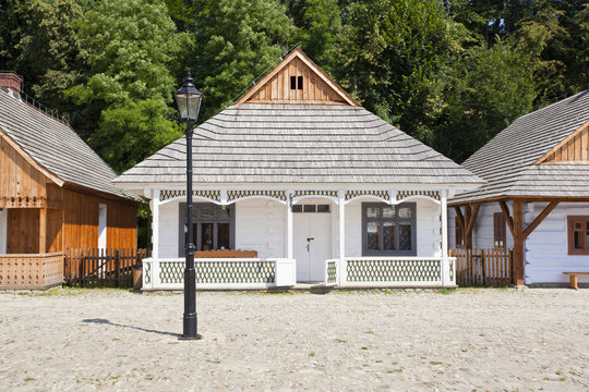 Old traditional houses - open air museum in Poland