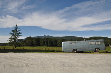 old bus in a parking
