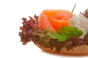 finished bread with salmon